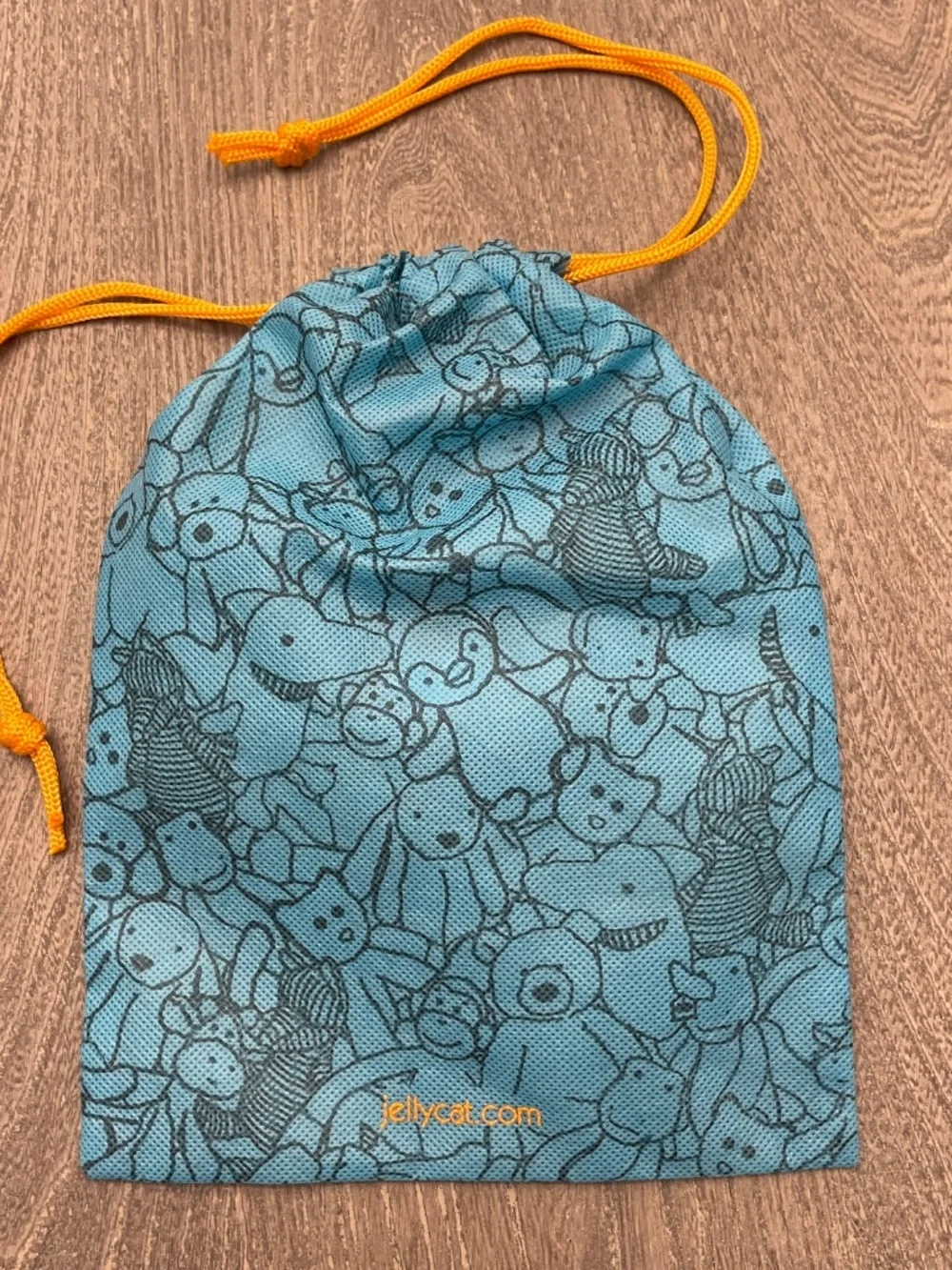 Jellycat London Drawstring Dust Bag Pouch Blue Plush Toy Storage 7.25